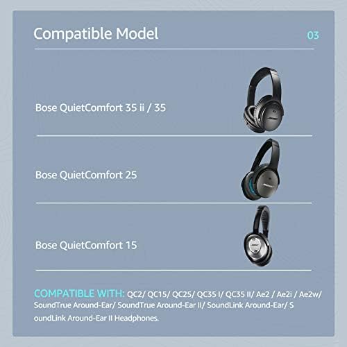 Cooling-Gel QuietComfort 35 / QC35 ii Fabric Replacement Ear Pads for Bose Headphones, Compatible with Bose QC45 QC25 QC2 QC15/ Around-Ear 2 AE2i AE2w/ SoundTrue & SoundLink Series, Blue
