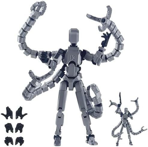 Already Assembled T13 Action Figure Accessories,Dummy 13 T13 Multi-Jointed Movable,for Collectors Desktop Decorations t-13 Movability 3D Printed Toys (Gray)