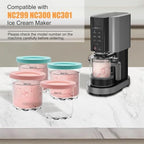 4 Pack Containers Extra Replacement for Ninja Ice Cream Pints and Lids, 16oz Creamy Cups Compatible with NC299 NC300 NC301 Ice Cream Maker(Blue&Pink)