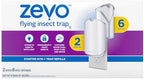 Zevo Flying Insect Trap, Fly Trap, Fruit Fly Trap (2 Plug-in Bases + 6 Refill Cartridges)