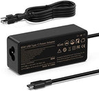 Laptop Charger 65W watt USB Type C AC Adapter Replacement for Hp Chromebook 14 13 X360 Spectre x360 Elite x2 EliteBook; Lenovo Yoga,Dell, ASUS,Acer Type C Power Supply Adapter with Cord