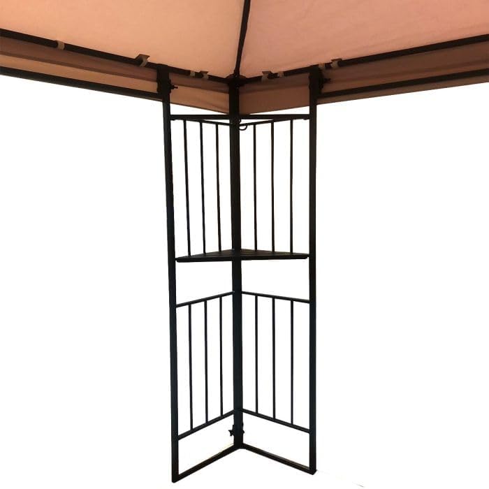 Garden Winds Custom Fit Replacement Canopy Top Cover Compatible with The Mainstays Easy Assembly MSD236247917053 10' x 12' Gazebo - Upgraded Performance RipLock 350 Fabric - Beige
