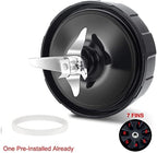 for Ninja Blender Blade Replacement Parts 7 Fins Compatible with Nutri Ninja Auto iQ BL642-30 BL482-30 BL682-30 with Silicone Rubber Gaskets Seal Ring Mixer Attachment, Updated