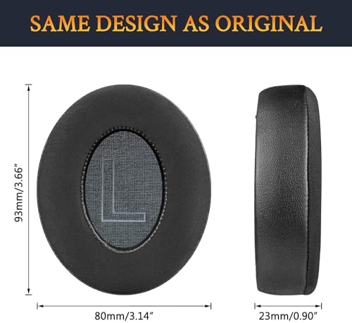 SOULWIT Cooling Gel Ear Pads Cushions Replacement for Anker Soundcore Life 2 (Not fit Life 2 Neo)/Q20/Q20+/Q20I/Q20BT Headphones, Ear Pads with High-Density Noise Isolation Foam - Black
