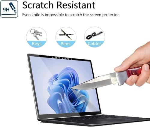 Megoo Screen Protector for Microsoft Surface Laptop 6/5/4/3 (15 inch), Tempered Glass/Anti Shatter/Anti scratch/Smudge Resistant/HD Clear, Support Surface Pen