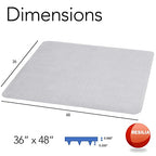 Resilia Office Desk Chair Mat - for Low Pile Carpet (with Grippers) Clear, 36 Inches x 48 Inches, Made in The USA
