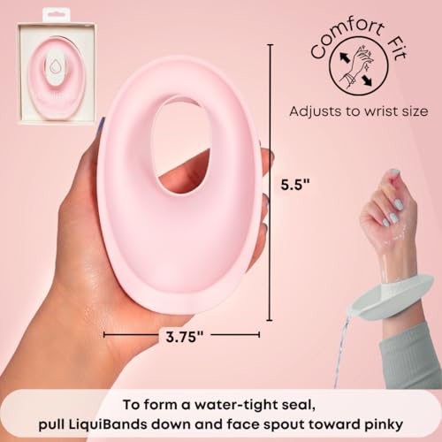 LiquiBands Silicone Wrist Bands for Washing Face - Spa Face Wash Wristbands That Keep You Dry - 1 Pair of Wrist Water Guards - Essential Beauty Accessory for Teen Girls Sage Green