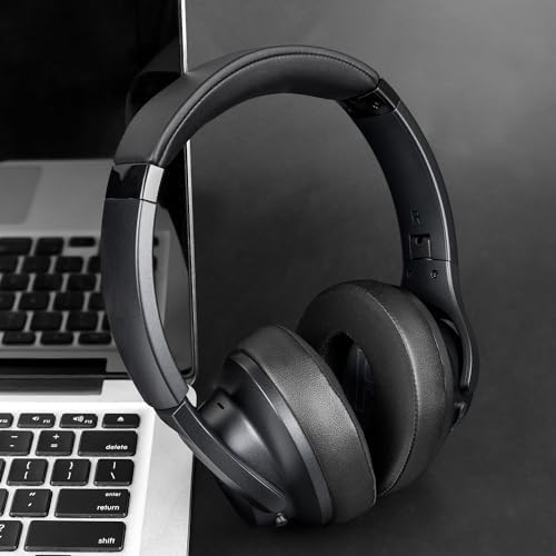 SOULWIT Cooling Gel Ear Pads Cushions Replacement for Anker Soundcore Life 2 (Not fit Life 2 Neo)/Q20/Q20+/Q20I/Q20BT Headphones, Ear Pads with High-Density Noise Isolation Foam - Black