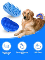 2PCS Dog Bath Brush, Dog Shampoo Brush, Silicone Curry Brush, Pet Scrubber for Short&Long Haired Dogs Cats Massage Comb, Soft Shedding Bathing Washing Brush, Essential Puppy Grooming Accessories