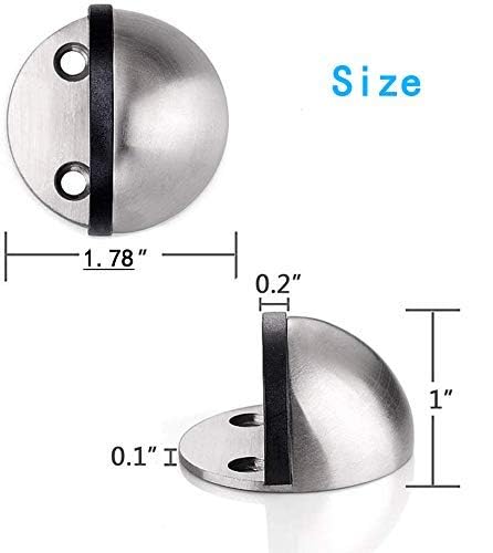 SMOOTHCLUE 2 Pack Door Stoppers, 3M Adhesive Door Holder Door Stop, Stainless Steel Door Stop for Home Hotel, Snowboard Hanger, No Need to Drill Floor Door Stop, Door Stopper Set with Rubber Bumper