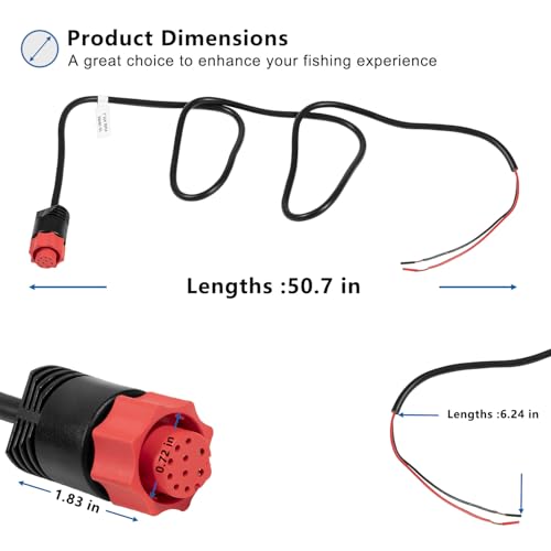 [Upgraded Version] 000-14041-001 HDS/Elite/Hook Power Cable Replacement, 3 Foot, 2-Wire Power Only Fits for Lowrance HDS, Elite FS, Elite Ti2, Hook, Mark