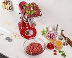 Food Grinder Attachment for KitchenAid Mixers,Stainless Steel Dishwasher Safe Meat Mincer Accessories Set Included 3 Sausage Stuffer Tubes