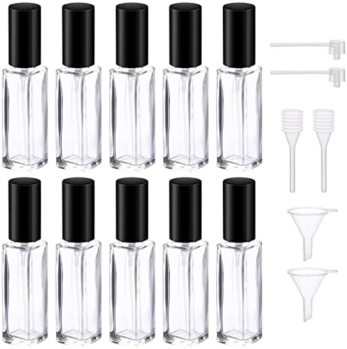Segbeauty Perfume Atomizer Travel, 10pcs Portable Mini Refillable Perfume Bottles Kits, 10ML Scent Pump Case Empty Glass Toiletries Supplies Containers Travel Size Spray Bottles Accessories Set Clear