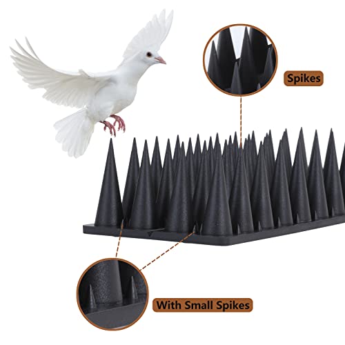 Bird Spikes, 20 Packs Bird Deterrent, Raccoon for Outdoor Repelling Reptiles, Squirrel Spikes for Fences and Roofs to Keep Birds Away