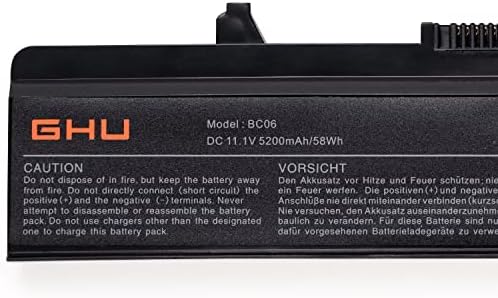 GHU New Laptop Battery 58Wh Replacement for K450N XR693 X284G RU586 RN873 GW240 M911G Compatible with Dell Inspiron 1440 1750 1525 1526 1545 1546 PP29L PP41L Part 312-0844 C601H GW252 HP297