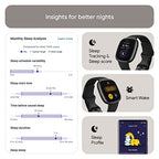 Fitbit Versa 4 Fitness Smartwatch with Daily Readiness, GPS, 24/7 Heart Rate, 40+ Exercise Modes, Sleep Tracking and more, Black/Graphite, One Size (S & L Bands Included)