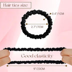 6PCS Silk Hair Ties and Scrunchies for Women & Girls - Black Satin Sleepy Bulk Hair Accessories for Curly, Thick or Thin Hair in Various Sizes