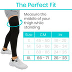 Vive Full Leg Compression Sleeves for Men & Women (Pair) - Knee, Calf, & Thigh Support Brace Wrap for Basketball, Football, Wrestling - Footless Long Running Accessories for Shin Splints (Medium)