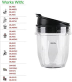 2 Pack Replacement Parts Cup with Lid,Compatible with Ninja Blender Auto iQ BL480 BL482 BL642 NN102 BL682 BL450 BL2013 (2 12oz)