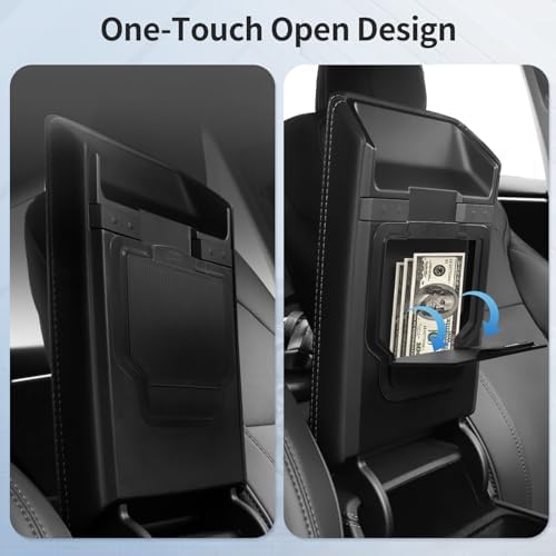2025 Upgrade Center Console Organizer Tray for Tesla Model 3 Highland Accessories 2024 2025/For Tesla Model Y Juniper Accessories 2025 [Slide Smoothly/US Patent] Cup Holder Matte Black
