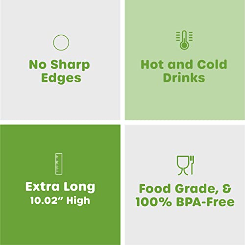 Comfy Package [500 Pack] 10.02" High Long Plastic Straws, Disposable Drinking Straws - Assorted Colors