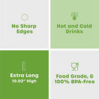 Comfy Package [500 Pack] 10.02" High Long Plastic Straws, Disposable Drinking Straws - Assorted Colors
