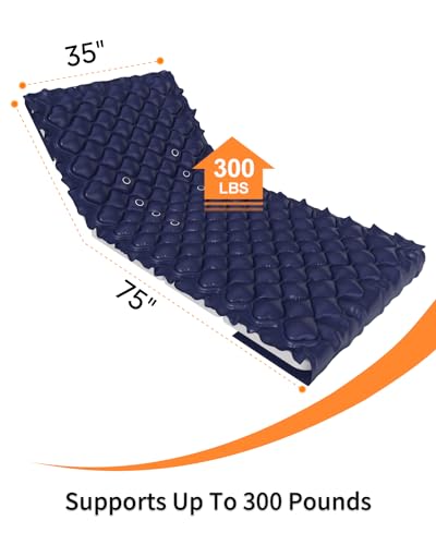VOCIC Alternating Air Pressure Mattress Pad, Bed Mattress Topper with Micro Air Holes & Sleep Mode, Waterproof Pressure Relief Ulcer Cushion Pad for Hospital Beds and Home Use