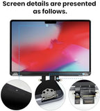 YUSE A2681 Screen Replacement for Mac14,2 MacBook Air 13.6" inches M2 2022 EMC 4074 2560x1664 Full LCD Display Complete Assembly (Midnight)