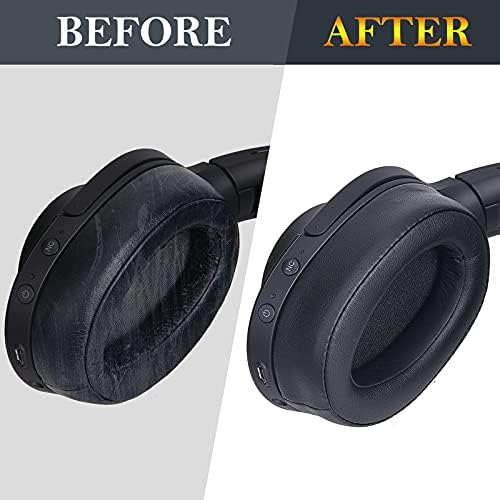 SOULWIT Replacement Earpads Cushions for Sony WH-H900N (h.Ear on 2 Wireless) & MDR 100ABN (h.Ear on Wireless) Noise Canceling Over-Ear Headphones, Ear Pads with Noise Isolation Foam - Black