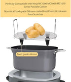 Steam and Roast Rack Compatible with Ninja Foodi Possible Cooker Pro 8.5 Quart MC1000,MC1001,MC1010 Slow Cooker Crock,Stainless Steel Ninja Possible Cooker Pro Accessories with Silicone Feet & Handles