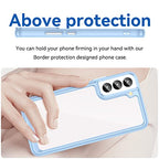DFTCVBN Phone Case for Galaxy S23 Case, Samsung S23 SM-S911U Case with HD Screen Protector, Soft Bumper with Clear Crystal PC Hard Back Shockproof Cover Cases for Samsung Galaxy S23 5G Blue