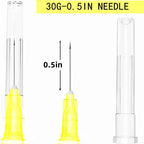 100 Pack 30Ga 1/2 Inch Stainless Steel Dispensing Lab Tools Accessories for Scientific Labs, Measuring and Refilling, Individually Wrapped