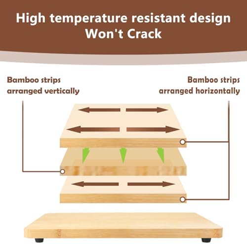 Bamboo Cutting Board Compatible with Ninja Foodi SP101 SP201 SP301 Air Fryer Oven, Accessories for Countertop Convection Toaster Oven, Creates Storage Space, Heat Resistant Silicone Feet