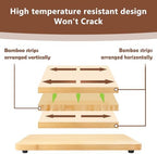 Bamboo Cutting Board Compatible with Ninja Foodi SP101 SP201 SP301 Air Fryer Oven, Accessories for Countertop Convection Toaster Oven, Creates Storage Space, Heat Resistant Silicone Feet