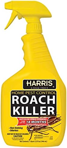 Harris Roach Killer, Liquid Spray with Odorless and Non-Staining 12-Month Extended Residual Kill Formula (32oz)