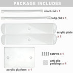 Bigfety Acrylic Headband Holder, Hair Accessories Organizer Clear Stand for Girls (2-Tier & 2-Panel)