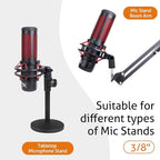 SUNMON Microphone Mount Adapter for HyperX QuadCast, Replacement for HyperX QuadCast Mount Adapter, Mic Stand Adapter for 3/8 "HyperX QuadCast Boom Arm