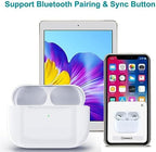 Wireless Charging Case Compatible with AirPods Pro 1st & 2nd Generation, for Airpods Pro Charger Replacement Cases, Support Bluetooth Pairing&Sync Button,White
