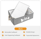 Dog Toy Box, Large Dog Toys Storage with Handle, Fabric Trapezoid Dog Toy Bin, Collapsible Basket Chest Organizer, Perfect for Pet Toys, Blankets, Dog Toys and Accessories,Light Grey