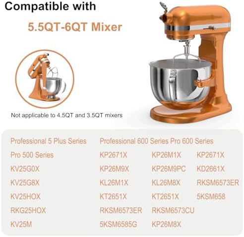 5.5-6QT Stainless Steel Mixer Paddle for KitchenAid Stand Mixer KitchenAid Paddle Attachment Accessory, Uncoated, Dishwasher Safe Replacement. Polished Surface