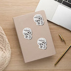 Pack 4PCS Hold On Let Me Overthink This Sticker Mental Health Skeleton Waterproof Vinyl Decals Decor Laptop Hard Hat Water Bottle Phone Case Guitar Notebook Bumper Helmet Kindle Gifts