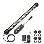 SEAOURA Led Aquarium Light with Timer, Submersible Aquarium Lights for Fish Tank, Fish Tank Light with Auto On/Off, 3 Lighting Modes, Adjustable Brightness (11 inch for 12-23inch Planted Tank), 7W