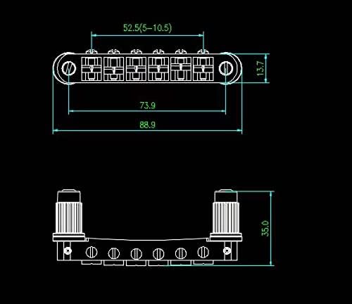 Guyker Guitar Saddle Bridge - Tune-O-Matic Bridges with Studs Replacement for LP EPI 6 String Electric Guitar (GM003, Relic)