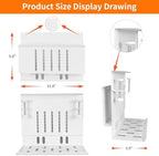 LUKETURE Desk Side Storage, Laptop Holder with Cable Management Tray, 2 in 1 Steel Under Desk Laptop Mount, Table Organization, Space Saving Table Accessories for Office and Home (White)