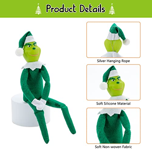 Christmas Hanging Ornament, Elf On The Shelf, 2023 Christmas Tree Decoration - Xmas Gift Craft Pendant Decor, 12.6 Inches (Green)