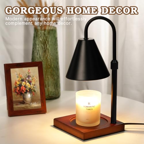 Modern Candle Warmer Lamp with Timer, Adjustable Dimmable Candle Lamp Warmer, Women Gifts for Christmas Xmas, Black Lamp Warmer Gifts for Mom, Men Candle Lamp, Home Decor for Bedroom Living Room Decor
