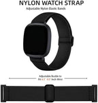 Adorve Compatible with Fitbit Versa 3 Bands/Fitbit Versa 4 Band/Fitbit Sense Bands for Men Women, Adjustable Stretchy Solo Loop Elastic Nylon Sport Strap for Smart Watch Replacement