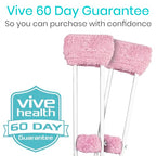 Vive Sheepskin Crutch Pads & Hand Grips for Adults, Kids, Crutches, Armpits - Accessories Knee Scooter Foot Injuries Pillow for 5ft Medical 6 feet Youth Padding Arm Underarm Folding Walking Crutches