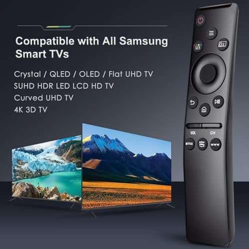 Universal Remote Control Compatible for All Samsung TV LED QLED UHD SUHD HDR LCD Frame Curved Solar HDTV 4K 8K 3D Smart TV Remote Replacement, with Buttons for Netflix, Prime Video, WWW