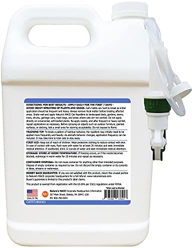 Nature’s MACE Cat MACE, Cat Repellent Spray, 1 Gallon, Keep Cats Out of Your Lawn and Garden, Cat Repellent Outdoor to Keep Cats Away, Indoor, Safe to use Around People, Pets, & Plants